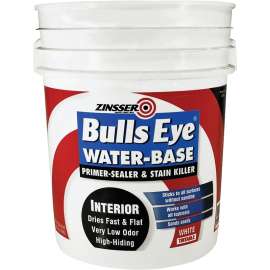 ZINSSER Bulls Eye 02240 Primer and Sealer, Flat, White, 5 gal, Can