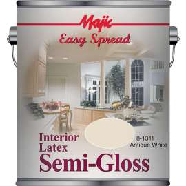 Majic Paints 8-1311-1 Interior Wall Paint, Semi-Gloss, Antique White, 1 gal Can