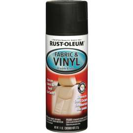 RUST-OLEUM AUTOMOTIVE 248919 Fabric and Vinyl Spray Paint, Flat, Black, 11 oz, Aerosol Can