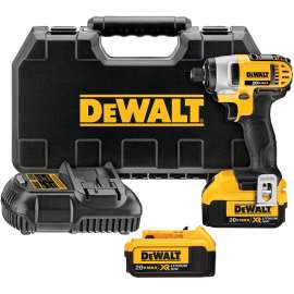 DeWALT DCF885M2 Impact Driver Kit, Battery Included, 20 V, 4 Ah, 1/4 in Drive, Hex Drive, 3200 ipm