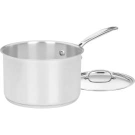 Cuisinart Chef's Classic 7194-20 Sauce Pan with Cover, 4 qt Capacity, Stainless Steel, Polished Mirror, Cool Grip Handle