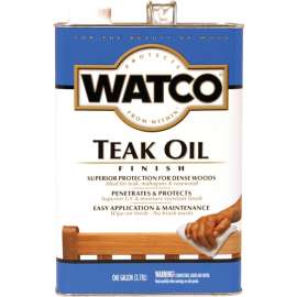 WATCO 242225 Teak Oil Finish, Clear, Liquid, 1 gal, Can