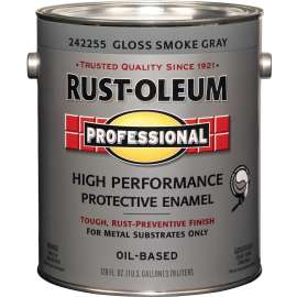 RUST-OLEUM PROFESSIONAL 242255 Protective Enamel, Gloss, Smoke Gray, 1 gal Can