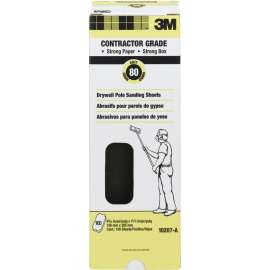 3M Tri-M-ite 10207 Sanding Sheet, 11-1/4 in L, 4-3/16 in W, 80 Grit, Medium, Synthetic Mineral Abrasive