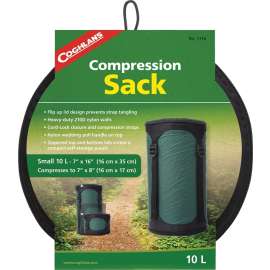 Coghlans 1116 Compression Sack, Nylon, Black/Green