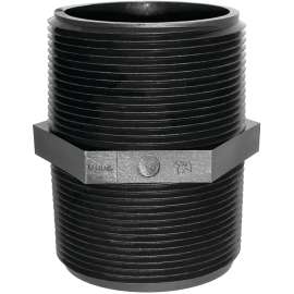 GREEN LEAF M 1400 P Pipe Nipple, 1/4 in, MNPT, Black