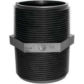 GREEN LEAF M 1200 P Pipe Nipple, 1/2 in, MNPT, Black