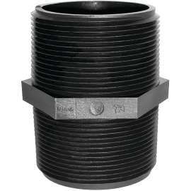 GREEN LEAF M 1000 P Pipe Nipple, 1 in, MNPT, Black