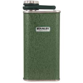 STANLEY 10-00837-122 Wide Mouth Flask, 8 oz Capacity, Stainless Steel, Hammertone Green
