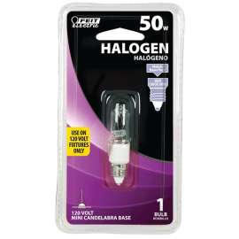 BULB HALOGEN MNI CAND CLR 50W