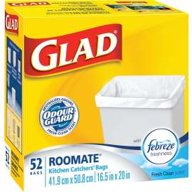 Glad 10299FZ Trash Bag, XS, 15 L, White