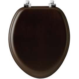 Mayfair 19601CP888 Toilet Seat, Elongated, Molded Wood, Walnut