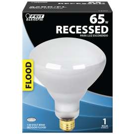 Feit Electric 65BR/FL Incandescent Lamp, 65 W, BR40 Lamp, Medium E26 Lamp Base, 2000 hr Average Life