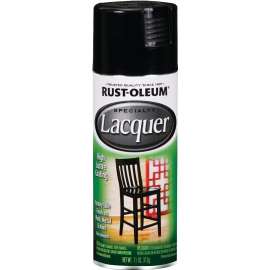 RUST-OLEUM SPECIALTY 1905830 Lacquer Spray Paint, Gloss, Liquid, Black, 11 oz, Aerosol Can