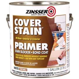 ZINSSER Cover-Stain 03501 Exterior Primer, Flat/Matte, White, 1 gal