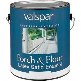 Valspar 027.0001533.007 Latex Porch and Floor Paint, Satin, Light Gray, 1 gal