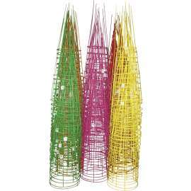 Glamos Wire 70445 Plant Support, 42 in L, 14 in W, Fuchsia/Light Green/Orange/Red/Yellow