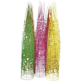 Glamos Wire 71654 Plant Support, 54 in L, 16 in W, Fuchsia/Light Green/Orange/Red/Yellow