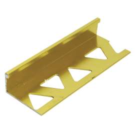 SHUR-TRIM ET2149BBR08 Flat Tile Edge, 8 ft L, 1/4 in W, Aluminum, Brass