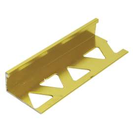 SHUR-TRIM ET2150BBR08 Flat Tile Edge, 8 ft L, 5/16 in W, Aluminum, Brass