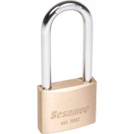 Sesamee 600 Series 60508 Padlock, Keyed Different Key, 0.31 in Dia Shackle, Molybdenum Steel Shackle, Brass Body