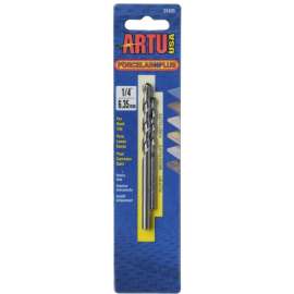 ARTU 01435 Drill Bit, 1/4 in Dia, 4-1/8 in OAL, Flat Flute, 2-Flute, 1/4 in Dia Shank, Straight Shank