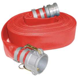 ABBOTT RUBBER 1152-2000-50-CE Water Discharge Hose, 50 ft L, Camlock Female x Male, PVC, Red