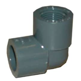 GENOVA 300 Series 339208 Pipe Elbow, 2 in Slip, 2 in FIP, 90 deg, Gray