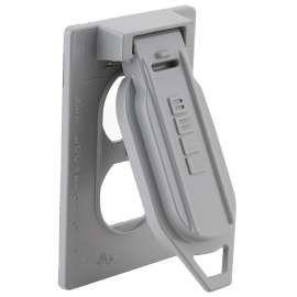 HUBBELL 5146-0 Cover, 4-9/16 in L, 2-13/16 in W, Aluminum, Gray, Powder-Coated