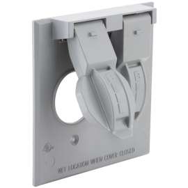 HUBBELL 5157-0 Cover, 4-17/32 in L, 4-17/32 in W, Metal