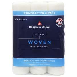 Benjamin Moore U65694-018 Woven Roller Cover, 3/8 in Thick Nap, 9 in L, White