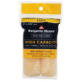Benjamin Moore U66500-018 Mini Roller Cover, 3/8 in Thick Nap, 4 in L, Wool Cover, Buff