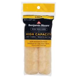 Benjamin Moore U66503-018 Mini Roller Cover, 1/2 in Thick Nap, 6-1/2 in L, Wool Cover, Buff