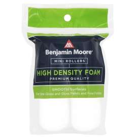 Benjamin Moore U66400-018 High-Density Mini Roller Cover, 4 in L, Foam Cover, White