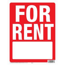 HY-KO SIY-213 Yard Sign with Frame, FOR RENT, White Legend, Red Background, 18 in H x 14 in W Dimensions