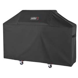 Weber 7757 Grill Cover, 44-1/2 in W, 25 in D, 58 in H, Polyester, Black