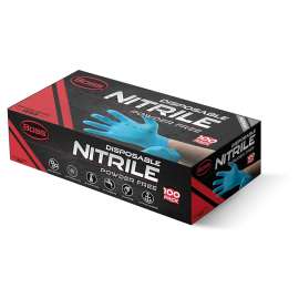 BOSS B21041-M Disposable Gloves, M, Nitrile, Powder-Free, Blue