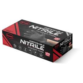 BOSS B21051-L Disposable Gloves, L, Nitrile, Black