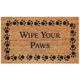 DeCoir 77FLWYP830 Non-Slip Door Mat, 18 in L, 30 in W, Black/Tan