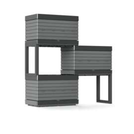 Southern Patio HDR-076650 Planter Box, 11 in W, 22 in D, Rectangular, Polypropylene, Gray