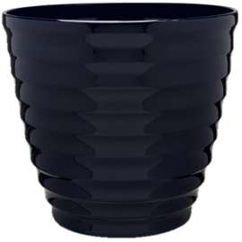 Southern Patio HDR-064756 Planter, 14 in Dia, Round, Beehive Design, Resin, Navy