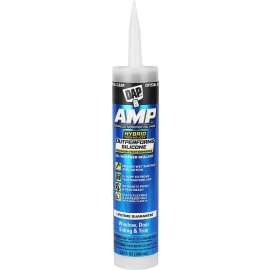 DAP AMP 7079800761 Advanced Sealant Caulk, Clear, 30 to 60 min Curing, 0 to 140 deg F, 9 oz Cartridge