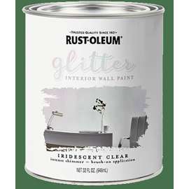 RUST-OLEUM SPECIALTY 323860 Glitter Wall Paint, Flat, Matte, Iridescent Clear, 1 qt