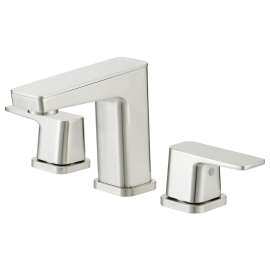 Boston Harbor Lavatory Faucet, 1.2 gpm, 2-Faucet Handle, 3-Faucet Hole, Brass/Zinc/Plastic, Brushed Nickel