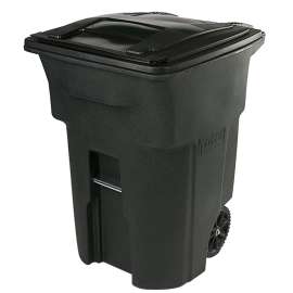 Toter 79296-R2968 Trash Can with Wheels and Attached Lid, 96 gal Capacity, Polyethylene, Greenstone, Lid Closure