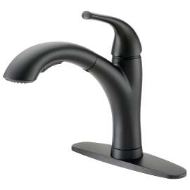 Boston Harbor Pull-Out Kitchen Faucet, 1.8 gpm, 1-Faucet Handle, 1, 3-Faucet Hole, Metal/Plastic, Matte Black