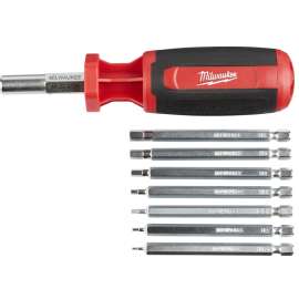 Milwaukee 48-22-2136 Multi-Bit Driver, 1.5 to 6 mm Drive, Hex Drive, 9.06 in OAL, 3-1/2 in L Shank, Plastic Handle