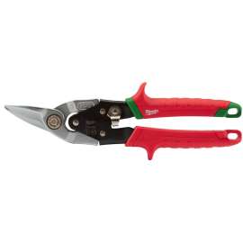 Milwaukee 48-22-4520 Aviation Snip, 10 in OAL, 1.76 in L Cut, Right, Straight Cut, Forged Steel Blade, Ergonomic Handle