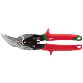 Milwaukee 48-22-4522 Aviation Snip, 10 in OAL, 5 in L Cut, Right Cut, Steel Blade, Ergonomic Handle, Red Handle