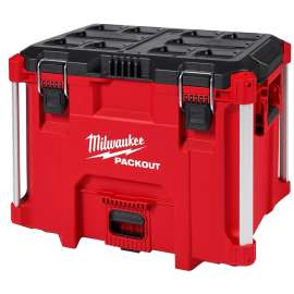 Milwaukee PACKOUT 48-22-8429 Tool Box, 100 lb, Polypropylene, Black/Red, 16.9 in H x 21.8 in W x 15.5 in D Outside